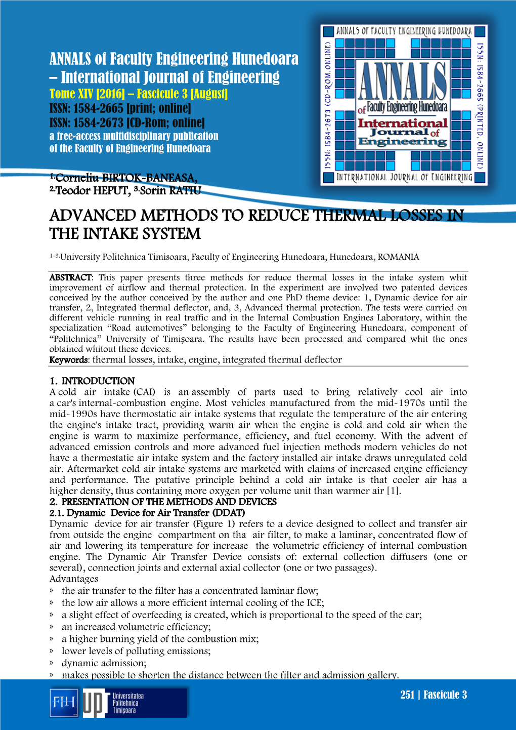 Advanced Methods to Reduce Thermal Losses in the Intake System