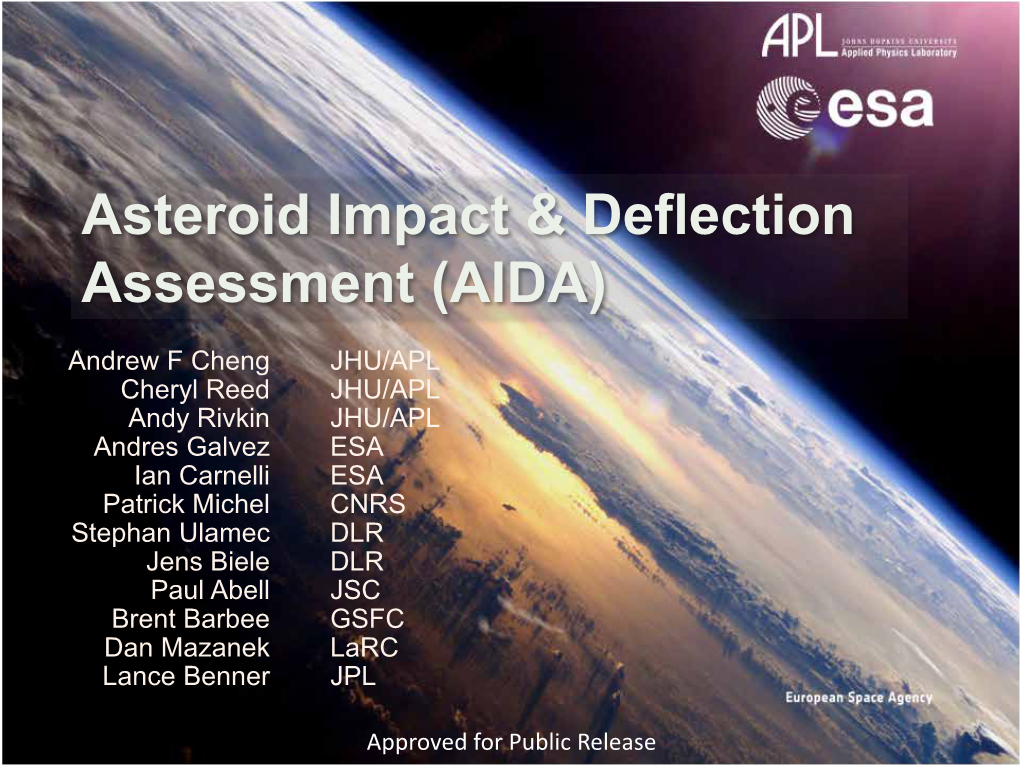 Asteroid Impact & Deflection Assessment (AIDA)