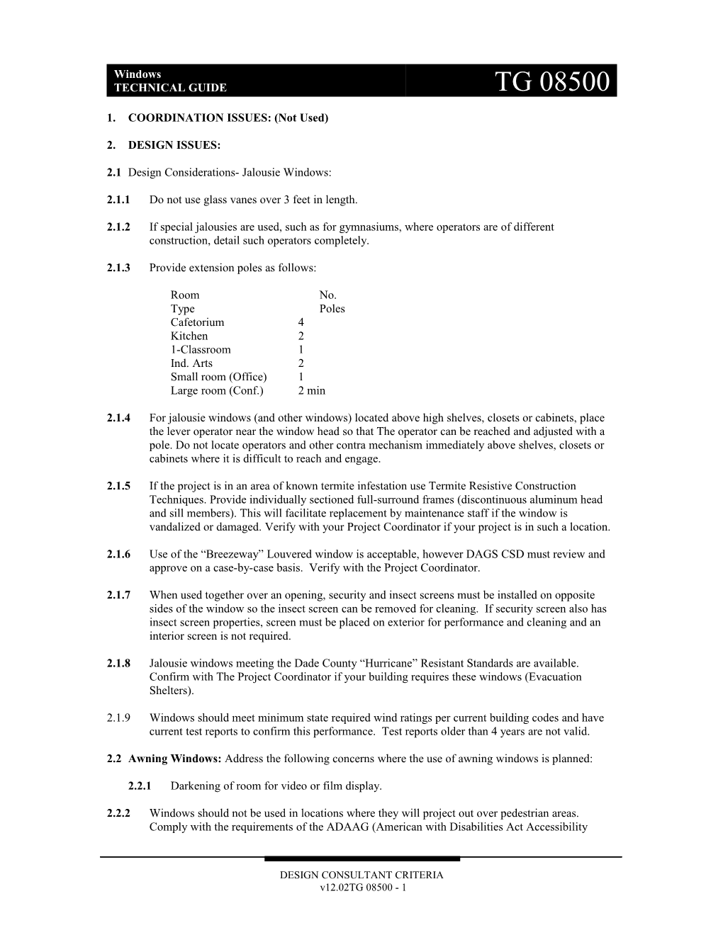 Section 08520 - Aluminum Windows