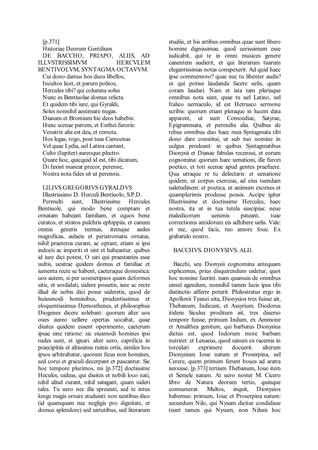 [P.371] Historiae Deorum Gentilium DE BACCHO, PRIAPO, ALIIS, AD