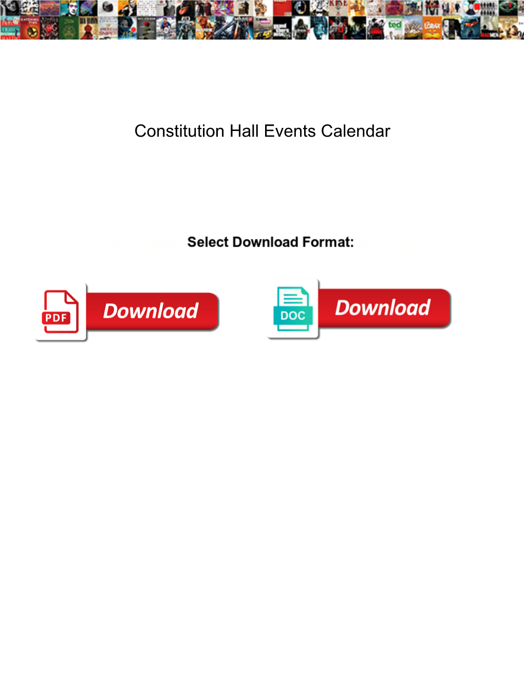 Constitution Hall Events Calendar