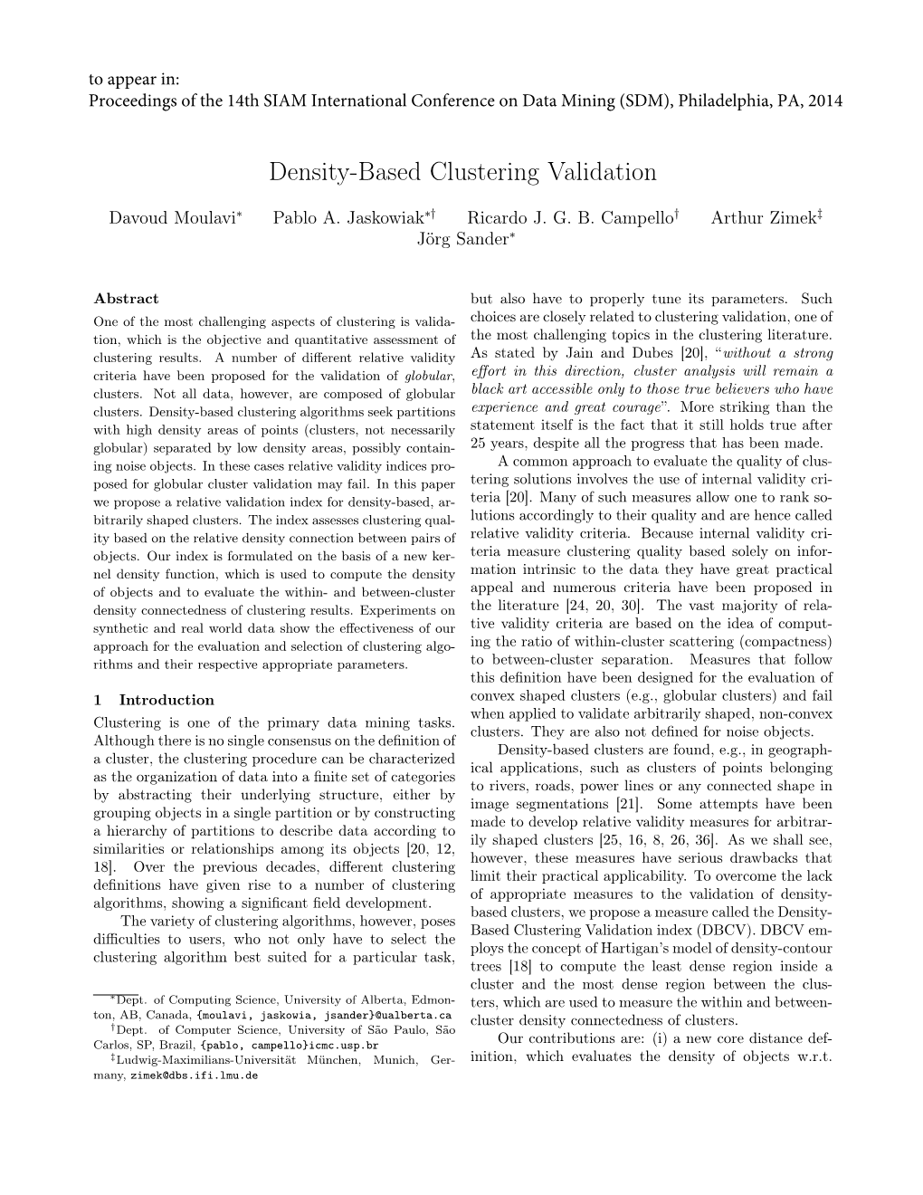 Density-Based Clustering Validation