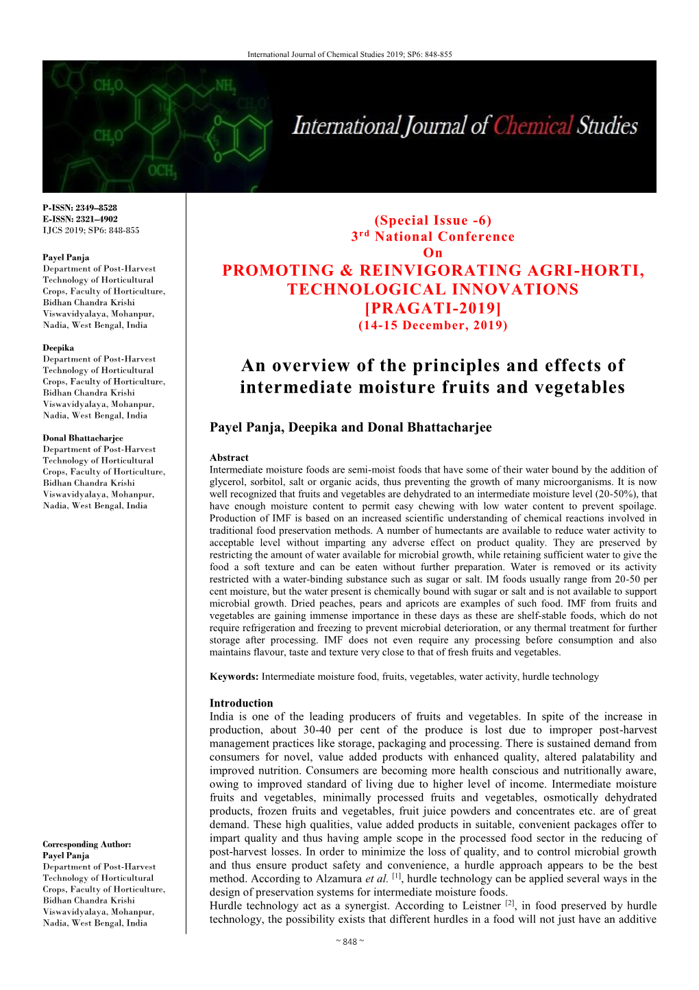 An Overview of the Principles and Effects of Intermediate Moisture