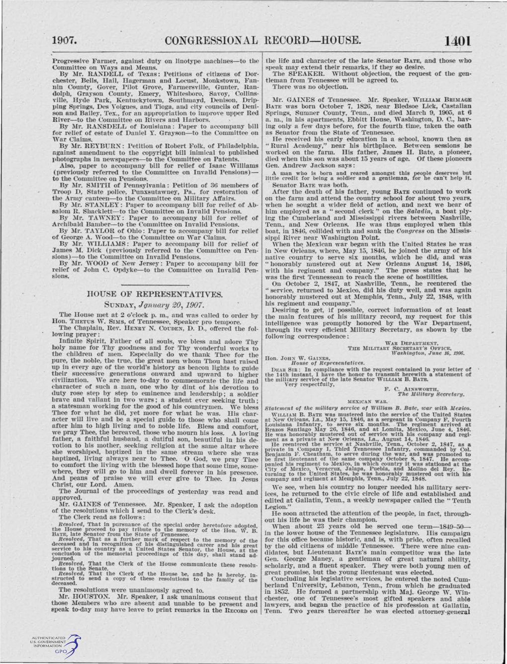 1907. ·Congressional Record- House