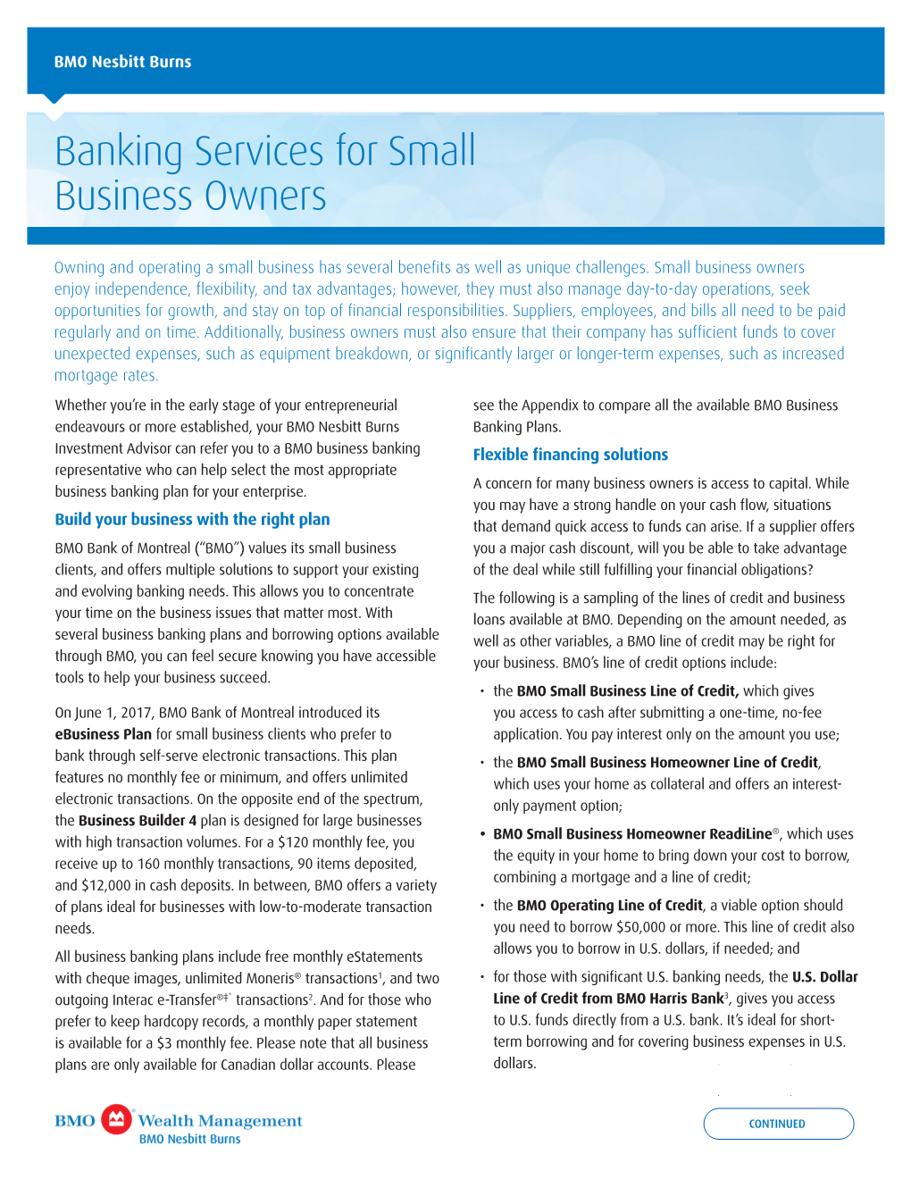 Banking Services for Small Business Owners