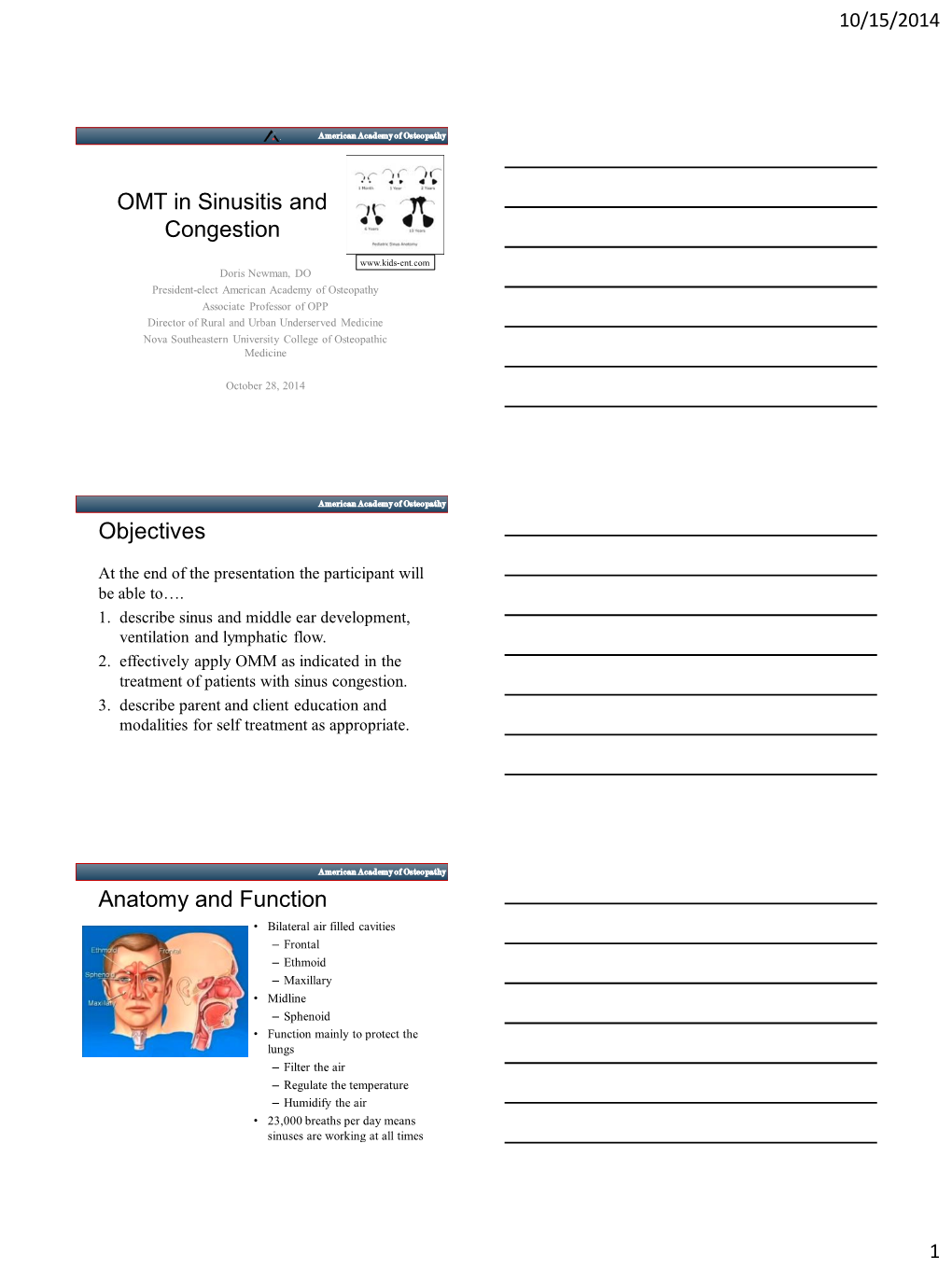 OMT in Acute and Chronic Sinusitis