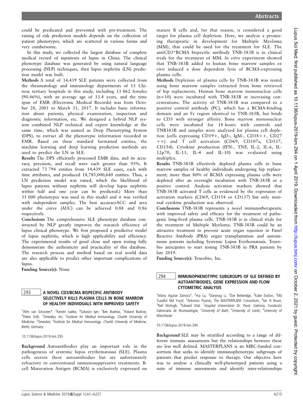 294 Immunophenotypic Subgroups of SLE Defined by Autoantibodies