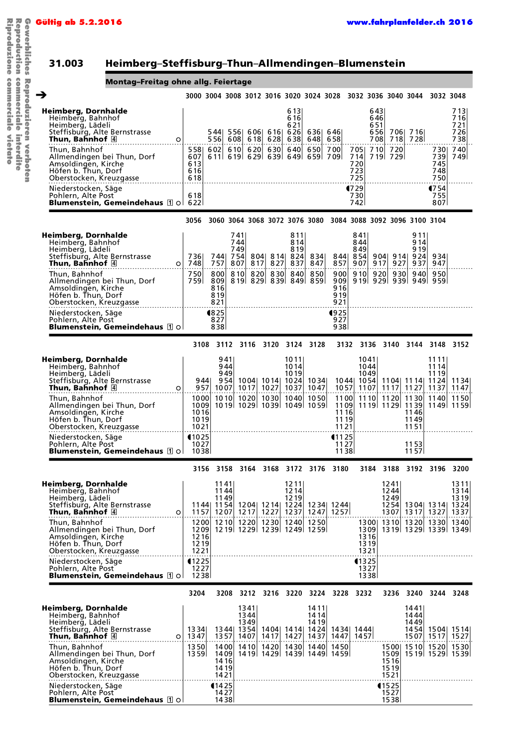 31.003 Heimberg–Steffisburg–Thun–Allmendingen–Blumenstein Ì
