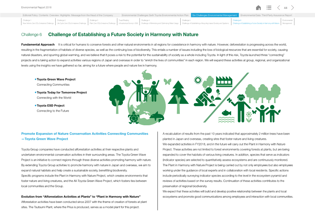 Challenge of Establishing a Future Society in Harmony with Nature Management