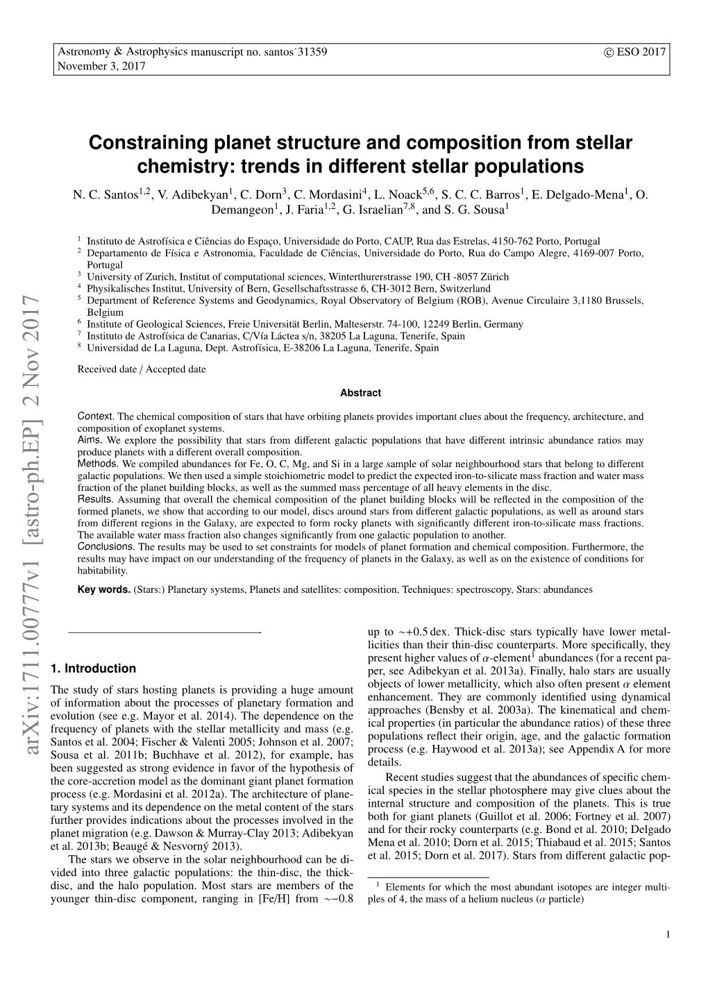 Constraining Planet Structure and Composition from Stellar Chemistry: Trends in Different Stellar Populations N