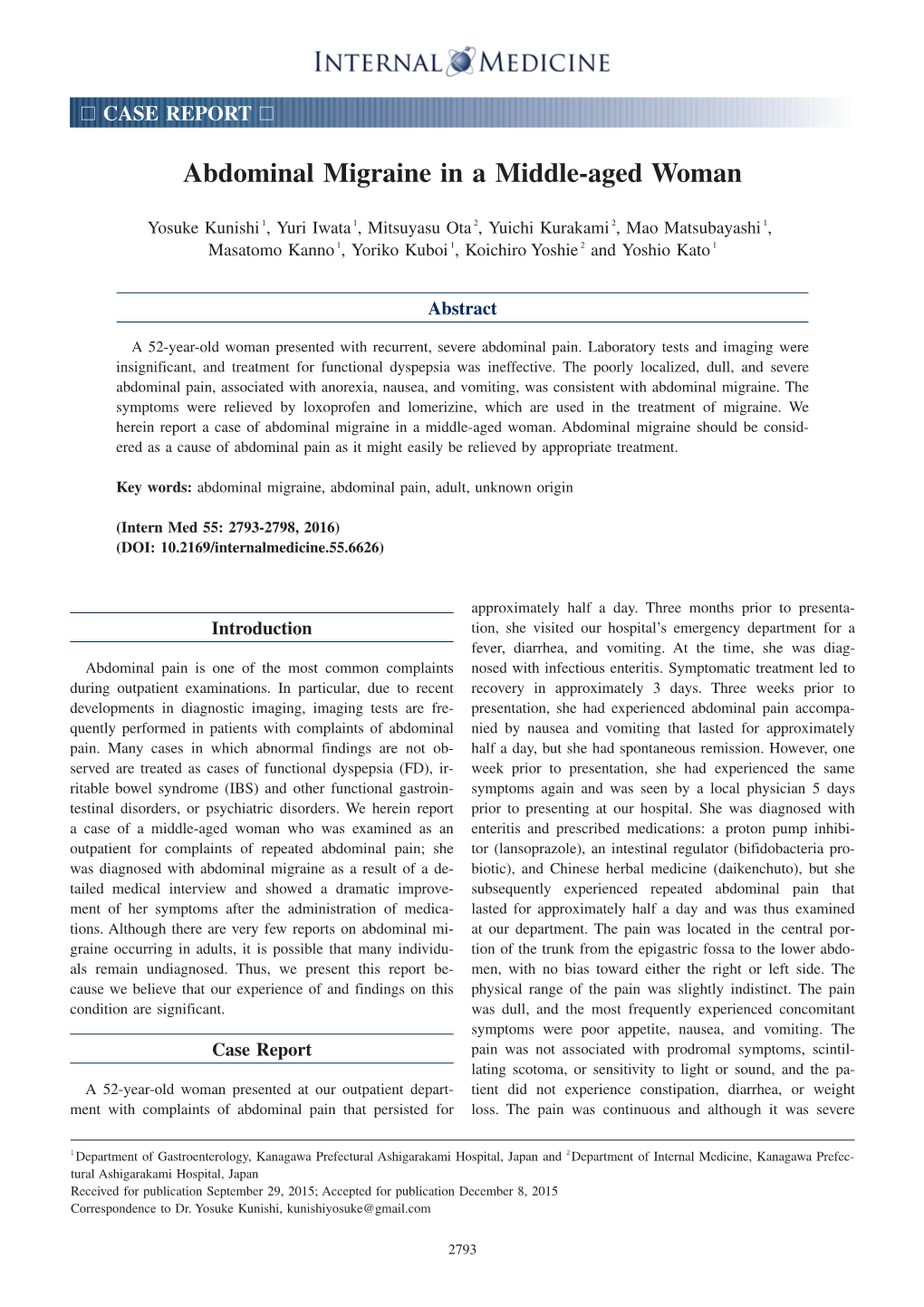 Abdominal Migraine in a Middle-Aged Woman