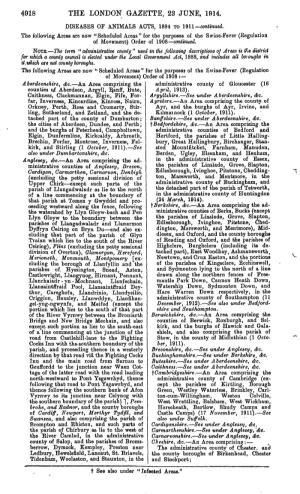 4918 the LONDON GAZETTE, 23 JUNE, 1914. DISEASES of ANIMALS ACTS, 1894 to 1911—Continued