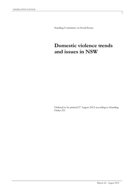 Domestic Violence Trends and Issues in NSW