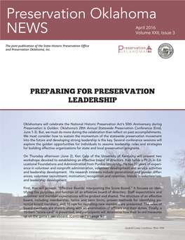 Preservation Oklahoma NEWS