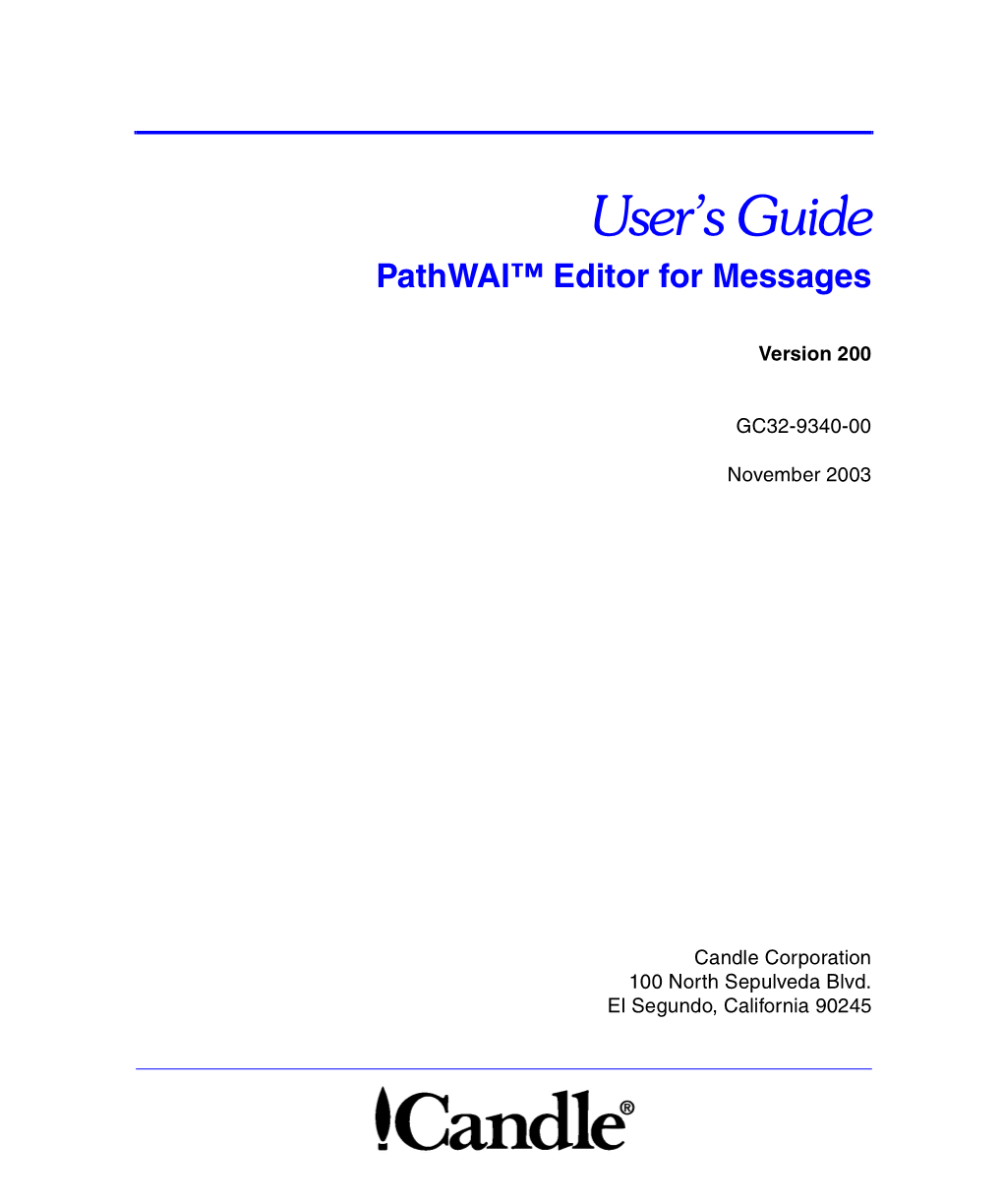Pathwai Editor for Messages User's Guide