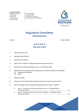Regulatory Committee (Whakaretea)