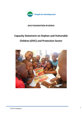 Capacity Statement on Orphan and Vulnerable Children (OVC) and Protection Sector