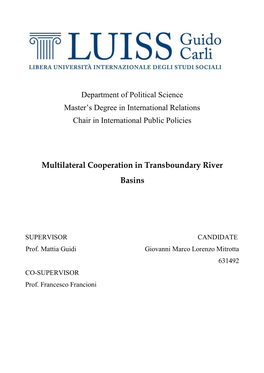 Multilateral Cooperation in Transboundary River Basins