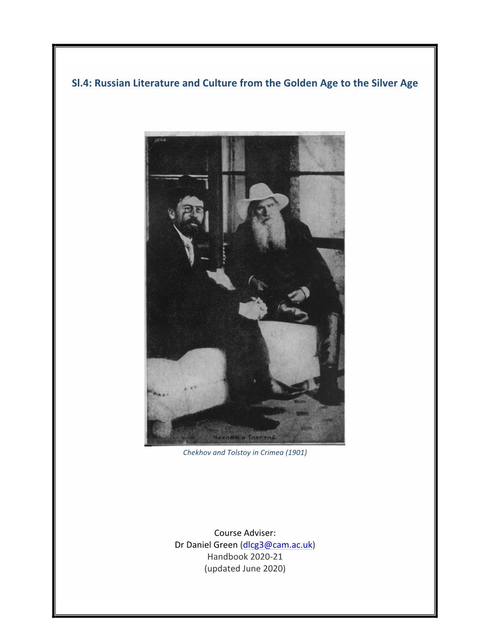 Sl.4: Russian Literature and Culture from the Golden Age to the Silver Age