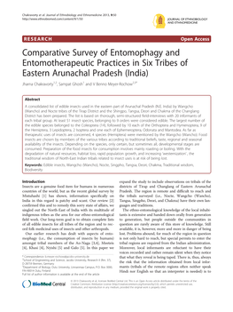 Comparative Survey of Entomophagy and Entomotherapeutic Practices In