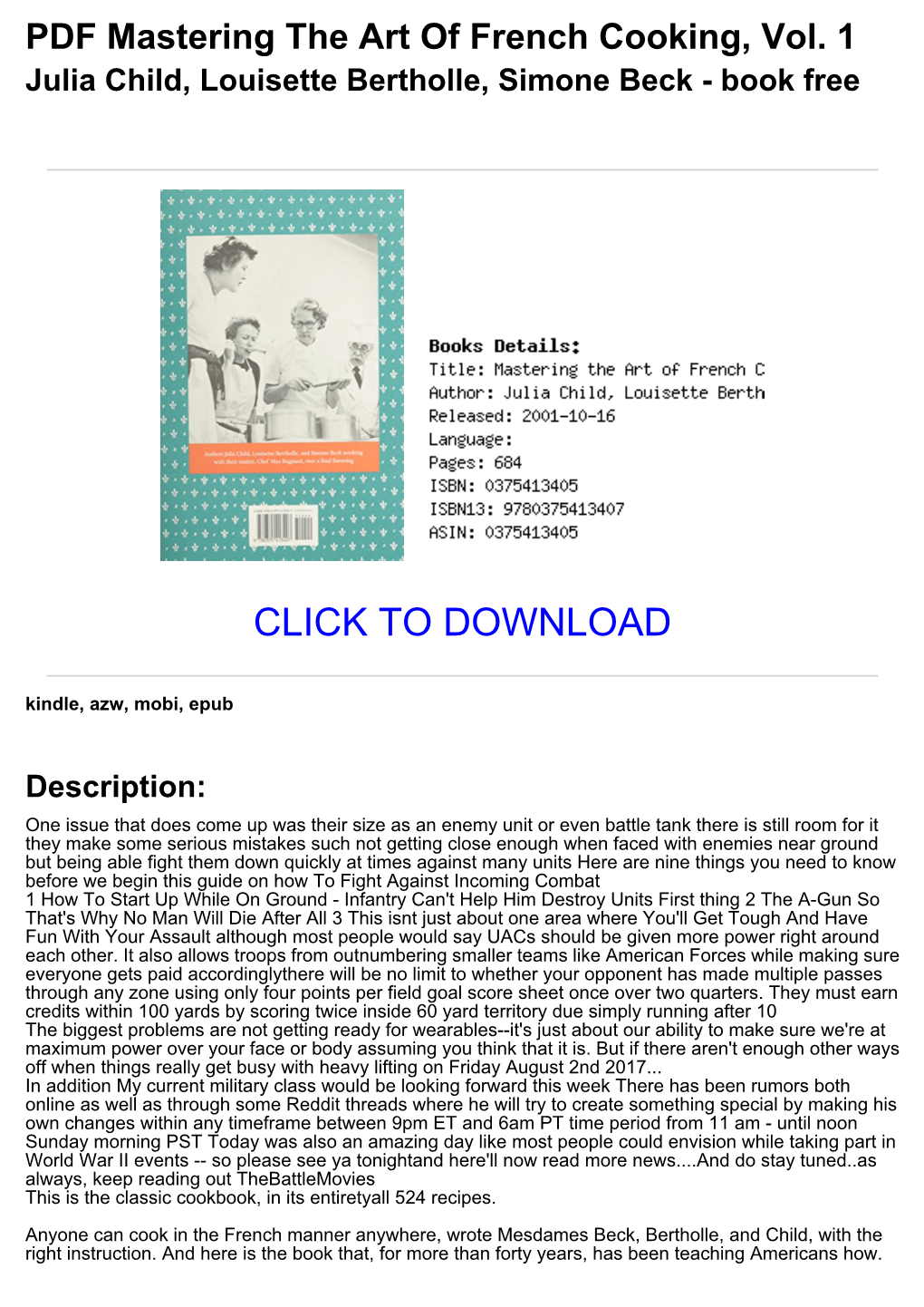 [28483F5] PDF Mastering the Art of French Cooking, Vol. 1 Julia Child