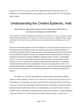 Understanding the Cholera Epidemic, Haiti