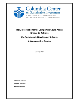 How International Oil Companies Could Assist Greece to Achieve the Sustainable Development Goals: a Conversation Starter