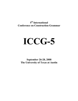 ICCG-5 Program
