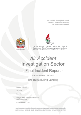 Air Accident Investigation Sector General Civil Aviation Authority the United Arab Emirates