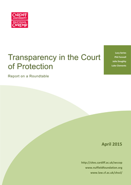 Transparency in the Court of Protection Report