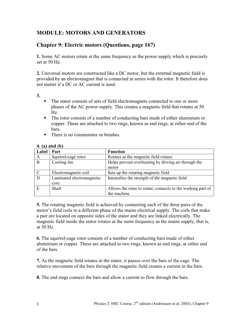 MODULE: MOTORS and GENERATORS Chapter 9: Electric