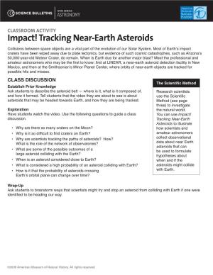 Impact! Tracking Near-Earth Asteroids Collisions Between Space Objects Are a Vital Part of the Evolution of Our Solar System
