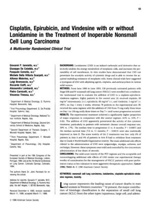 Cisplatin, Epirubicin, and Vindesine with Or Without Lonidamine in the Treatment of Inoperable Nonsmall Cell Lung Carcinoma a Multicenter Randomized Clinical Trial