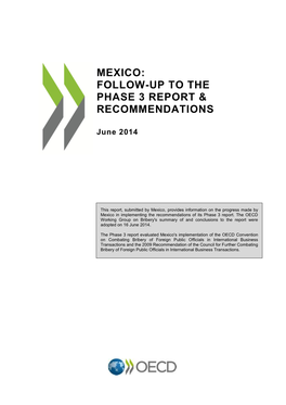 Mexico: Follow-Up to the Phase 3 Report & Recommendations