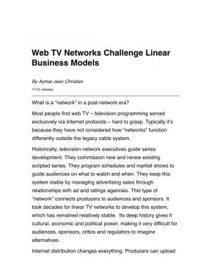 Web TV Networks Challenge Linear Business