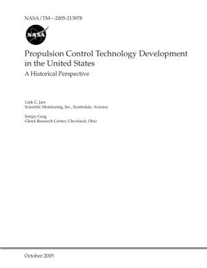 Propulsion Control Technology Development in the United States a Historical Perspective