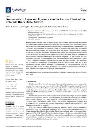 Groundwater Origin and Dynamics on the Eastern Flank of the Colorado River Delta, Mexico