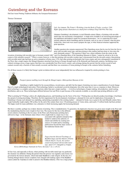 Did East Asian Printing Traditions Influence the European Renaissance?