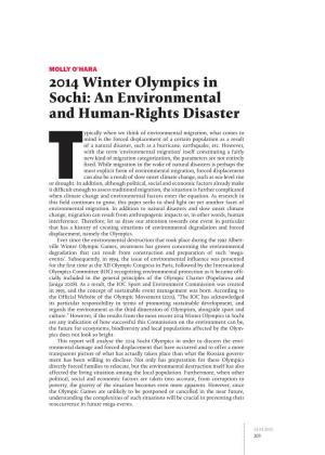 2014 Winter Olympics in Sochi: an Environmental and Human-Rights Disaster