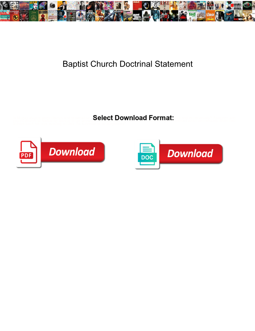 Baptist Church Doctrinal Statement