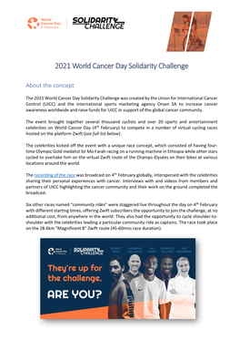 2021 World Cancer Day Solidarity Challenge