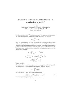 Poisson's Remarkable Calculation