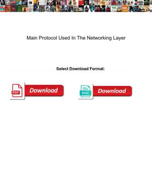 Protocol Used in the Networking Layer