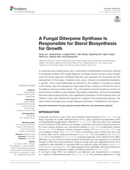 A Fungal Diterpene Synthase Is Responsible for Sterol Biosynthesis for Growth