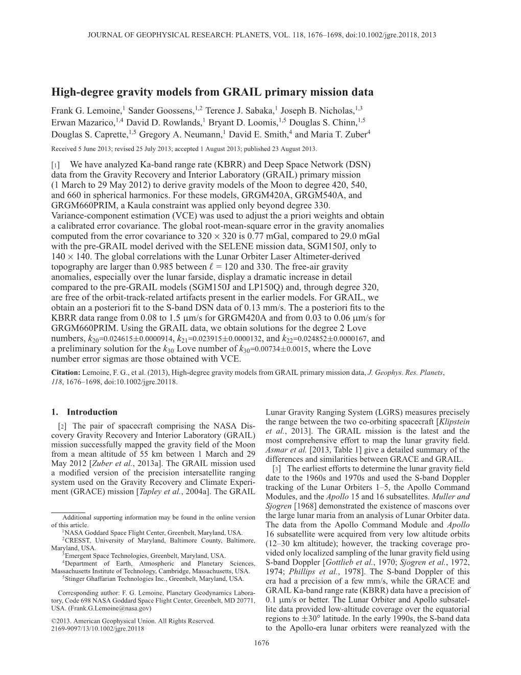 Highdegree Gravity Models from GRAIL Primary Mission Data