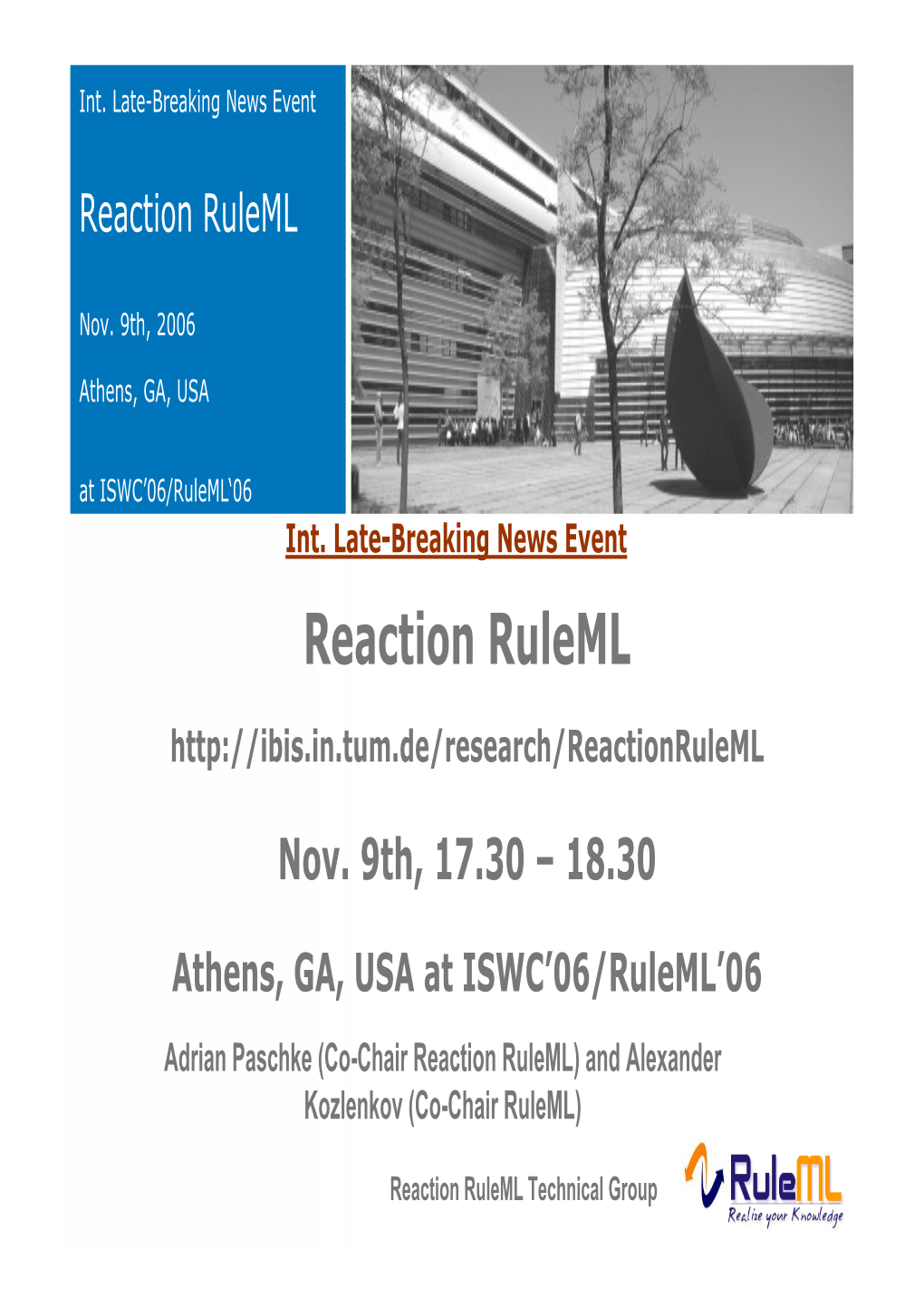 Reaction Ruleml