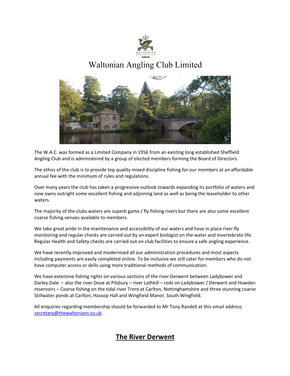 Waltonian Angling Club Limited
