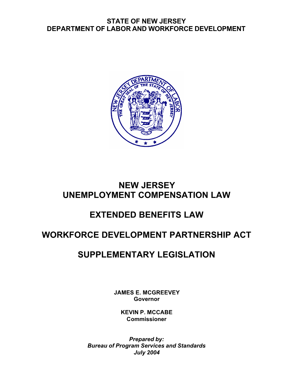 New Jersey Unemployment Compensation Law Extended Benefits