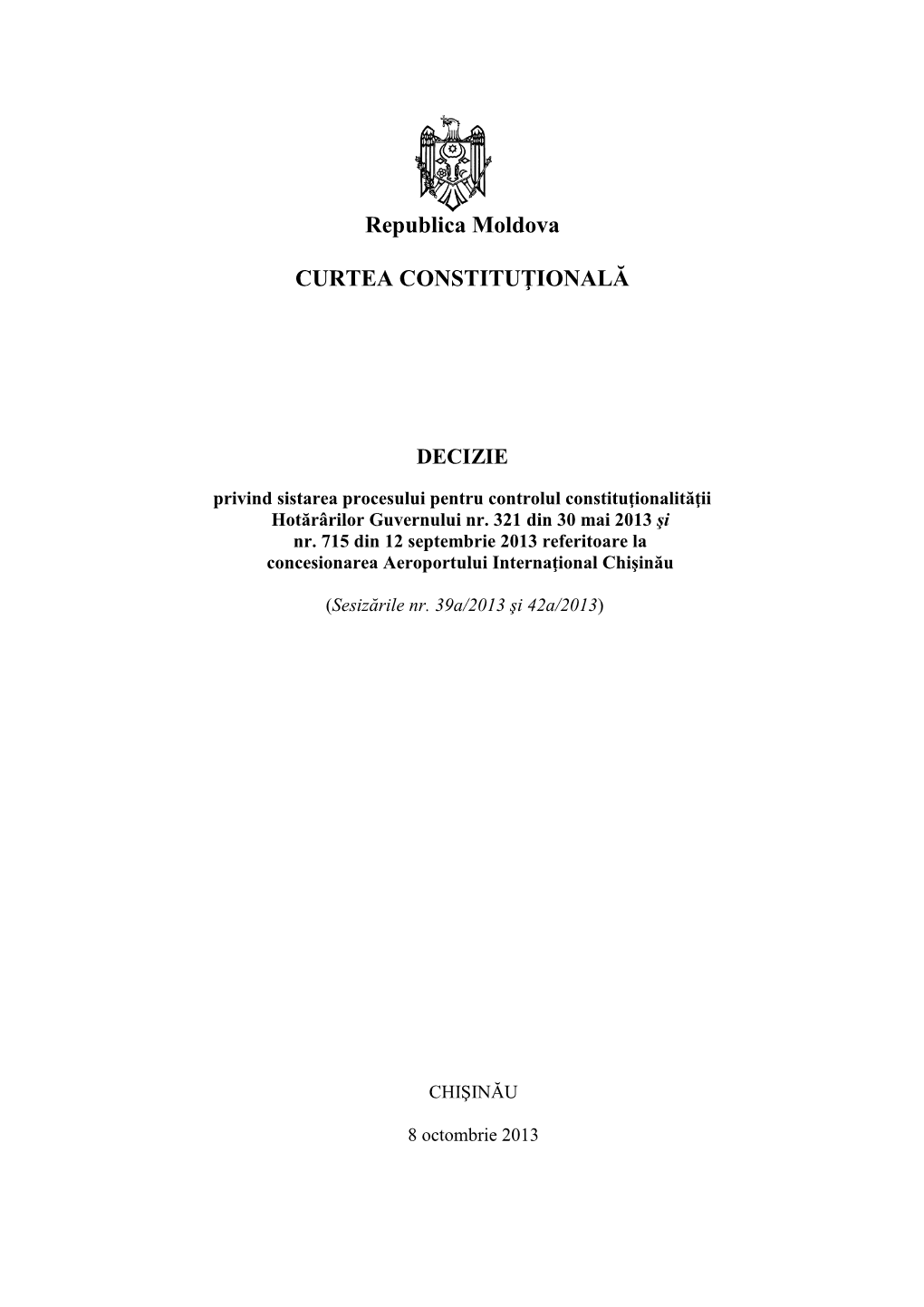 Republica Moldova CURTEA CONSTITUŢIONALĂ