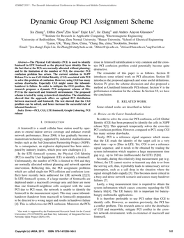 Dynamic Group PCI Assignment Scheme